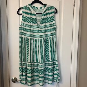 Cupshe Green and White Patterned Sleeveless Dress